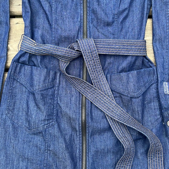 7 For All Mankind Denim Zip-up Dress - Picture 3 of 5